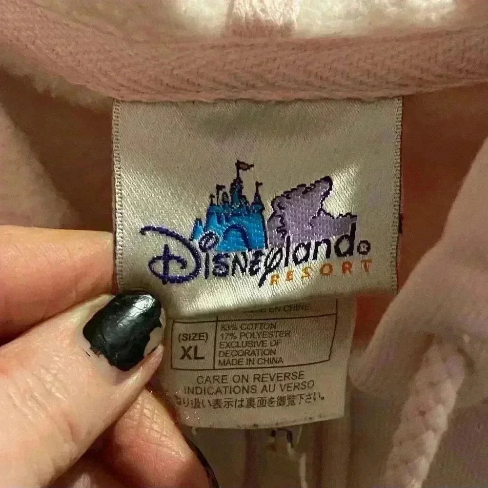 Disneyland Disney Pink Official Zip Up Hoodie with Minnie Mouse - XL ⭐️